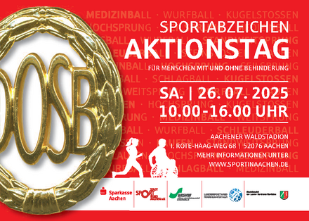 Sportabzeichen-Aktionstag für Menschen mit und ohne Behinderung am 27.07.2025 im Aachener Waldstadion | Grafik (c) SSB Aachen e.V.