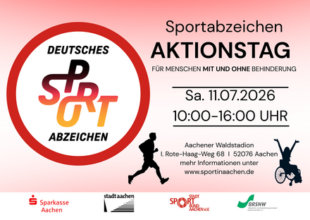Sportabzeichen-Aktionstag für Menschen mit und ohne Behinderung am 11.07.2026 im Aachener Waldstadion | Grafik (c) SSB Aachen e.V.